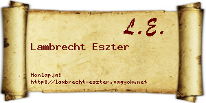 Lambrecht Eszter névjegykártya